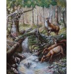 Jelen 124x102cm,olej na platne